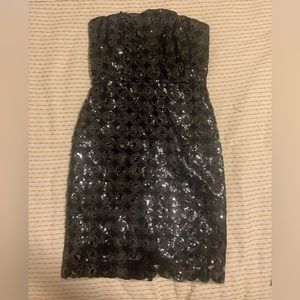 MILLY of New York Black Sequin Strapless Sparkle Dress Cocktail Party.